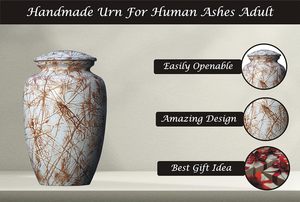 Urne de crémation faite à la main pour les cendres humaines-Urne funéraire adulte fabriquée à la main-en bois pour les cendres adulte 240 cubique/pouce - Product Image 2