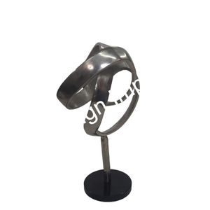 Objet en aluminium décoratif abstrait Sculpture en argent pièce maîtresse avec base meilleure vente métal artisanat décor de table Accent Offre Spéciale - Product Image 2