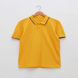 EW asual ear hhut lelehole Hole ALE Heap ICE Lain ellow olored 100% ottotton nitnitted ababric olo shirt o Men - Product Image 3