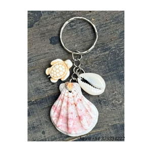 Seashell Keychain Coastal Handmade Shell Cotton Rope for Purse Charm Souvenir Wholesale Vietnam - Product Image 3
