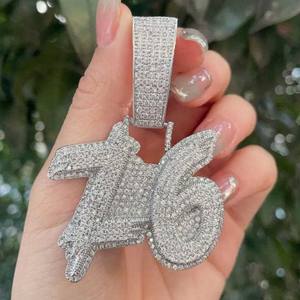 IGI Certifié 14KT Or Rose Hip Hop Bijoux Lab Grown Diamant Lettre Pendentif Personnalisé Fine Jewelry Pendentifs Charme - Product Image 1