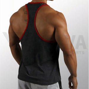 Camisetas sin mangas informales de color personalizado para hombre, tejido de punto transpirable elástico con logotipo personalizado - Product Image 5