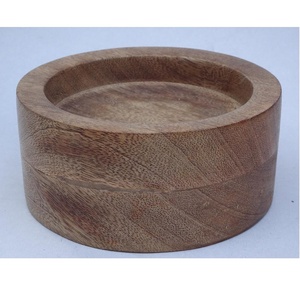 Cuenco redondo de madera para velas, cuenco de vela de madera vacío, tarros de vela de Madera hechos a mano, votivos - Product Image 5
