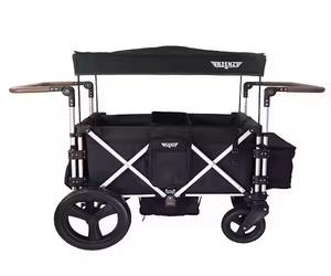 Carrito Plegable de 4 Plazas con Toldo y Mango de Empuje y Arrastre, Carro Utilitario Resistente para Niños - Product Image 2
