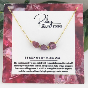 Pierre de naissance déclaration collier rubis pierres précieuses chaîne collier bijoux bijoux de mariage pour en vrac - Product Image 5