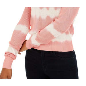 Maglione Girocollo Tie-Dye da Donna Crave Fame Rosa Taglia XS - Maglieria Traspirante per Autunno e Inverno Stile Slim con Logo Frontale - Product Image 3