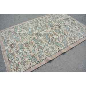 Alfombra Turca Vintage de 5.3x8 pies (162x245 cm), Alfombra de Lana con Borde Marrón - Product Image 2