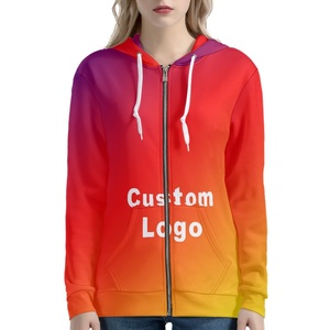 Vente en gros de nouveauté sweat à capuche zippé athlétique coupe ajustée sweat à manches longues pour femmes personnalisation de sweat à capuche design feuille d'érable - Product Image 5