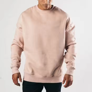 Automne hiver nouvelle Collection surdimensionné coton Polyester polaire sweat goutte épaule col rond pull sweat à capuche - Product Image 4