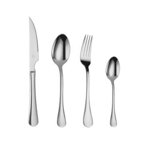Mr. Spoon Serie Liso Set di Posate 4 Pezzi Economico |   Acciaio Inossidabile 18/0 |   Ideale per Casa, Hotel, Ristorante - Product Image 1