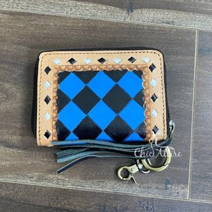 กระเป๋าสตางค์หนังแท้ลายตารางหมากรุก ปี 2025 ผลิตจากโรงงาน ขายส่ง พร้อมซิปและพวงกุญแจ สำหรับผู้หญิง หนังพรีเมียมใหม่ - Product Image 1