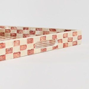 Mother Of Pearl <b>Tray</b> <b>Warm</b> Tone Mosaic Rectangular Handmade Serving Decor <b>Tray</b> For Rustic Modern Home Decoration Living Room Use - Product Image 3