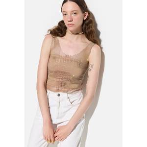 T-shirt décontracté sans manches en polyester doux à col rond - Product Image 1