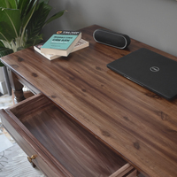 Escritorio de Oficina de Madera Maciza de Acacia Sostenible, Escritorio de Computadora Convertible de Altura Ajustable de Alta Calidad para Oficina en Casa