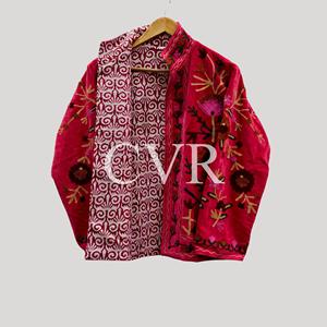 Velvet Embroidered Floral Jacket Full Sleeve Turn-<b>down</b> Collar Bohemian Style Adult Autumn Wear - Product Image 2