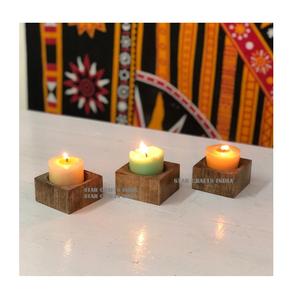 STAR CRAFTS INDE Bougeoir cylindrique en bois de décoration de mariage en gros fabriqué à la main bougie parfumée décorations de mariage - Product Image 4