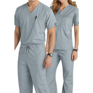 Ensemble de blouses médicales unisexe en polaire léger et écologique, col en V, manches courtes, uniforme d'hôpital, vêtements de travail pour médecin et infirmière - Product Image 2