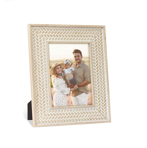 กรอบรูปหวายธรรมชาติขนาด5x7นิ้วกรอบรูปตกแต่งบ้านสไตล์โบฮีเมียนตกแต่งผนังโต๊ะสำหรับแม่ยายเพื่อนครอบครัว - Product Image 1