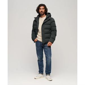 Blouson d'hiver rembourré en duvet noir pour homme, style streetwear, épais et chaud, avec un design personnalisé - Product Image 3
