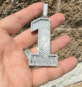 Diamante de laboratorio con colgante cristiano número 1 personalizado con certificado de Plata de Ley 925 para compromiso de boda unisex para hombres y mujeres - Product Image 2