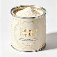 Étiquettes en paillettes dorées gaufrées et imperméables pour pots de poudre de collagène, fournies par l'usine Haoxuan, pour l'emballage nutritionnel
