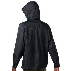 Chaqueta Acolchada Cortavientos para Hombre, Color Negro Sólido, Cierre de Cremallera, Cuello Alto, Estilo Casual para Otoño, Exterior de Poliéster - Product Image 6