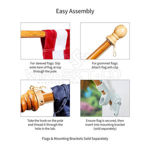 OEM Service Latest Design <b>Wooden</b> Flag <b>Pole</b> Premium Quality Sustainable <b>Wooden</b> Flag PoleFor <b>Sale</b> - Product Image 2