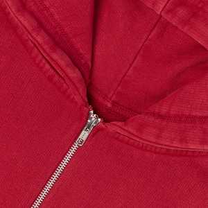 Sweat à capuche zippé pour homme, streetwear, 100% coton, unisexe, lavage vintage, logo personnalisé brodé, impression sérigraphique, style durable de la rue - Product Image 5