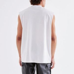 High Quality Sleeveless <b>Vest</b> Top for <b>Men</b> Customized Breathable Cotton Knitted <b>Sports</b> Tank 3D Sublimation Casual Style Embroidery - Product Image 5