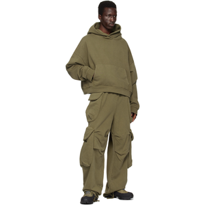 Sudadera con capucha recortada de peso pesado para hombre, ropa de calle personalizada, estilo de gran tamaño, impresión Digital, poliéster/algodón para invierno - Product Image 3
