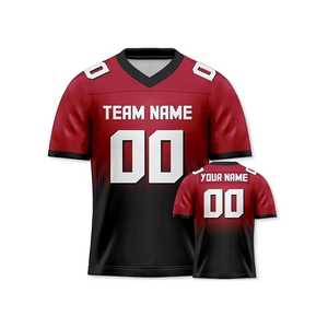 Haute qualité cousu matériel sergé maillot de Football américain maille hommes Streetwear mode maillot de Football avec patchs - Product Image 4