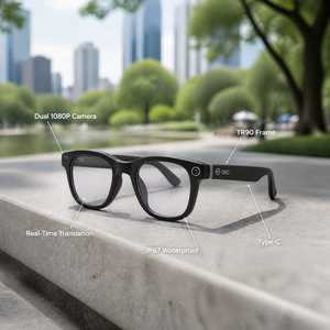 Lunettes Intelligentes IA OEM avec Double Caméra 1080P, Monture TR90, <span class=keywords><strong>Traduction</strong></span> en Temps Réel, Étanchéité IP67, Contrôle Tactile Type C, Portables - Product Image 2