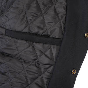 Veste universitaire en tissu véritable pour hommes avec manches en cuir Prix d'usine Veste universitaire pour hommes Veste universitaire basse quantité minimale de commande pour hommes - Product Image 2