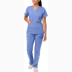 Moda de lujo Hospital Scrubs Set Doctor Nurse médico uniforme Jogger pantalones Top logotipo personalizado de alta calidad Unisex al por mayor - Product Image 1