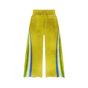 Pantalones de chándal acampanados oversize para hombre, efecto descolorido, con pedrería estampada, transpirables, de largo completo, con capucha, lisos, conjunto de jogger de invierno, logotipo personalizado - Product Image 5