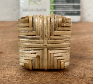 Top qualité d'exportation rotin naturel bouton carré meubles tire poignées de placard en laiton pour cuisine chambre commode matériel - Product Image 1