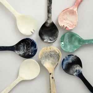 Ensemble de service à salade en résine de luxe, cuillère, fourchette, vaisselle de cuisine, restauration, ustensiles de cuisine, outils de buffet, fournitures - Product Image 4