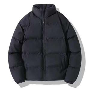 Veste chaude en coton avec col rond, couleur unie, vestes d'hiver en duvet de haute qualité pour hommes, vente en gros - Product Image 4