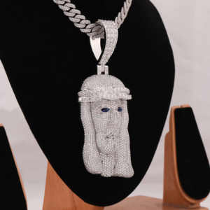 Jesús Cristo retrato Moissanite personalizado diamante colgante 925 plata esterlina completo helado Moissanite colgante regalo para él - Product Image 4