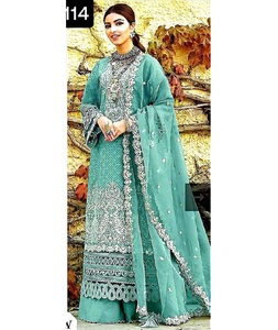 Les femmes à la mode portent des travaux lourds Salwar Kameez pour le mariage robes de femmes non cousues robe traditionnelle indienne et pakistanaise - Product Image 1