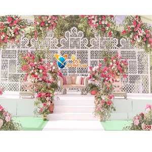 Moroccan Theme Wedding Laser Cut Frame Outdoor Wedding Stage Metal <b>Stands</b> <b>Backdrop</b> Arabian White Metal Wedding Arch <b>Backdrop</b> USA - Product Image 1
