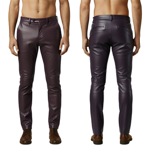 Pantalon en cuir premium pour homme, léger, finition douce, coupe slim, haute durabilité, respirant, écologique, tendance - Product Image 4