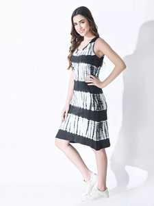 2023 prix de gros vêtements fabricants cravate teinture femmes sans manches robe midi avec poche été chaud tenue décontractée - Product Image 6