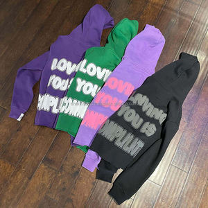 YSJY personnalisé deux pièces surdimensionné imprimé vêtements de sport survêtements survêtements bouffée impression piste pantalons de survêtement et sweats à capuche ensembles hommes - Product Image 4