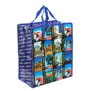 Recyclable Large Laminated PP Woven Shopping <b>Bag</b> with Zipper Closure Heavy Duty <b>Waterproof</b> Travel Storage <b>Bag</b> OEM Wholesale - Product Image 3