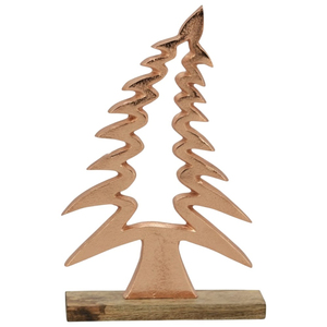Sculpture d'arbre de Noël au design élégant, finition or rose, décoration intérieure pour la maison, accessoire de décoration de Noël - Product Image 1