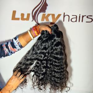 Extensiones de cabello humano indio virgen alineado con cutícula sin procesar de doble trama Paquete de cabello humano en bruto precio de fábrica al por mayor - Product Image 2