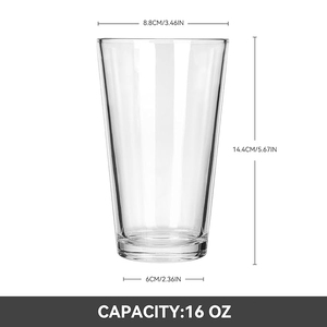 Quantité minimale de commande bas en gros bon marché verre en cristal 16oz verre à bière logo personnalisé - Product Image 2
