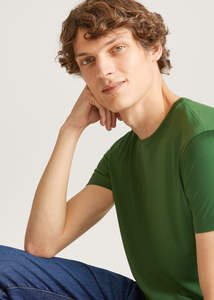 Camiseta de algodón con cuello redondo de secado rápido, camisa deportiva de manga corta con logotipo bordado personalizado, para correr - Product Image 4