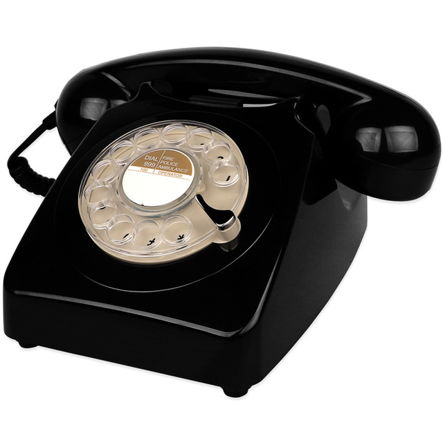 Antique Rotary Dial Telephone Vintage Retro Desk Phone Classic Landline with Greek Design